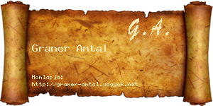 Graner Antal névjegykártya